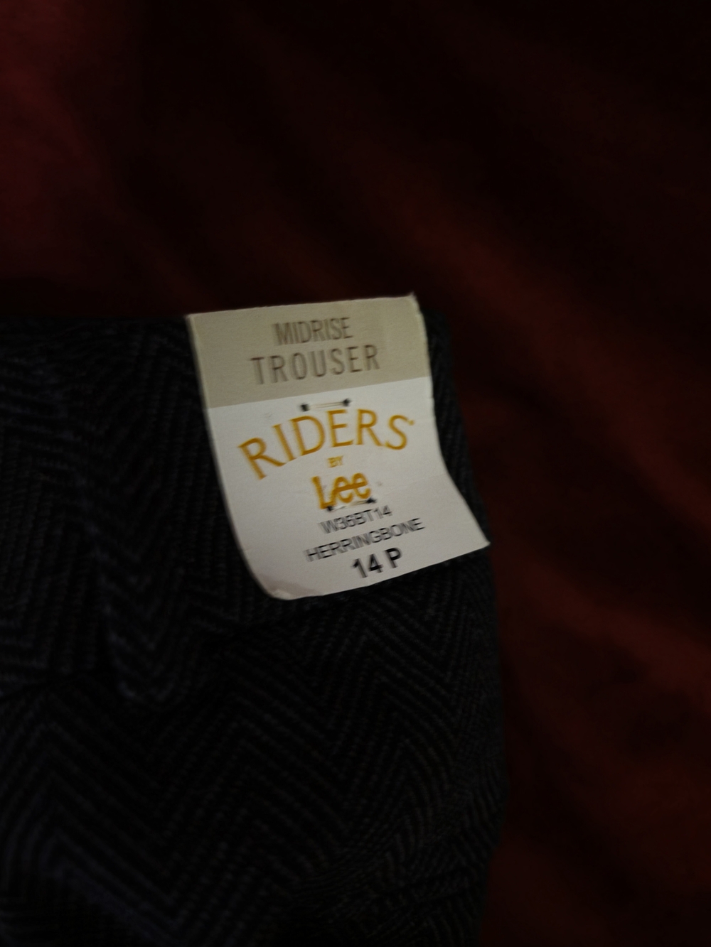 Lee Riders Kids Black Herringbone Trousers - Picture 2 of 5